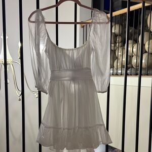 Lucy in the Sky Sheer White Mini Dress